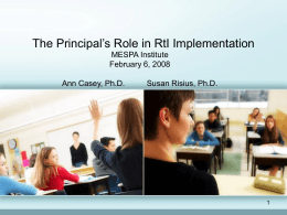 Principal`s Role in RtI Implementation