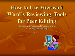 How to Use Word`s Reviewing Tools for Peer Editing