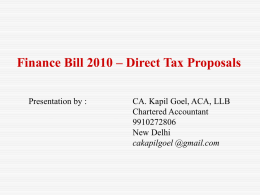 PPT on Direct Tax Proposals of 2010