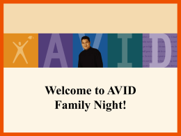 AVID Family night presentation 2015