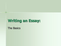 Writing an Essay BASIC