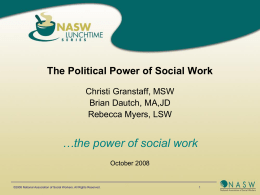 Political Social Work Defined - National Association of Social Workers