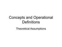 Concepts and Operational Definitions