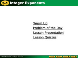 3.1 Integer Exponents