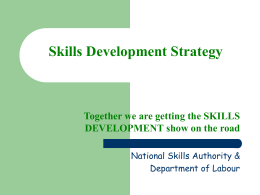 Skills Development Strategy - Restaurant Association of South Africa