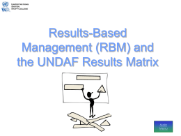 Result-Based Management and the UNDAF