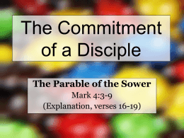 The Commitment of a Disciple