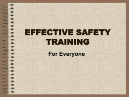 Effective Safety Training