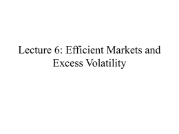 Lecture 5: The Efficient Markets Hypothesis