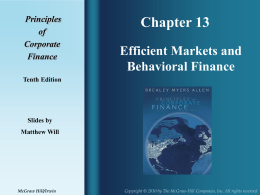 Chapter 13 Principles of Corporate Finance Tenth Edition Efficient