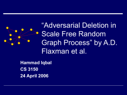“Adversarial Deletion in Scale Free Random Graph Process” by A.D.