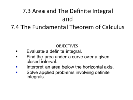 7.4 The Fundamental Theorem of Calculus