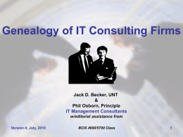 Genealogy of IT Consulting Firms