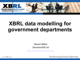 XBRL data modelling for government departments