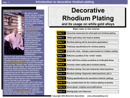 Powerpoint FAQ about rhodium plating
