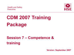 Session 7 - Competence and training