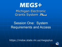 MEGS+ Access - mdoe.state.mi.us