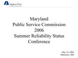 5-16-06 Report - Maryland Public Service Commission