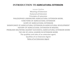 introduction to agricultural extension