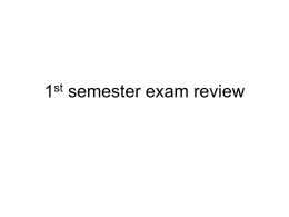1st semester exam review