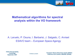 Mathematical algorithms for spectral analysis within the VO context