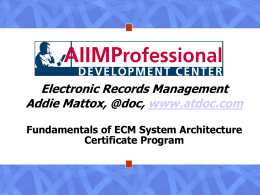 Fundamentals of ECM System Architecture Certificate Program