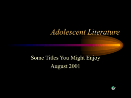 Adolescent Literature - Nebo School District