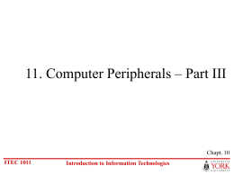 11. Computer peripherals – III