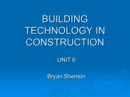 BUILDING TECHNOLOGY IN CONSTRUCTION