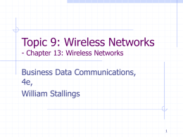 Chapter 13: Wireless Networks
