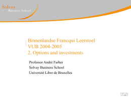 VUB Francqui Leerstoel Lecture 2 - de l`Université libre de Bruxelles
