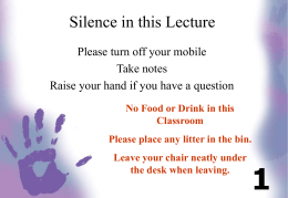 Silence in this Lecture