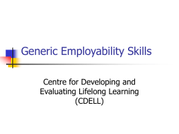 Generic Employability Skills Presentation