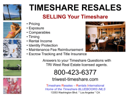 Home of the Timeshare BLUEBOOK© /MLS