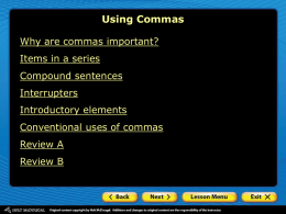 Conventional uses of commas - Gallia County Local Schools