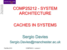 Caches in Systems