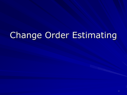 Change Order Estimating