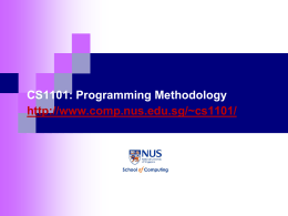 CS1101: Programming Methodology