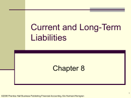 Current and Long-Term Liabilities