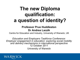 The new diploma qualification: A question of identity? – presentation