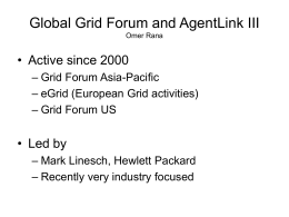 Global Grid Forum Standardization Activities