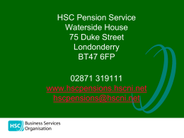 HSC Pension Service