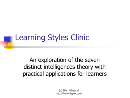 Learning Styles Clinic Students PowerPoint