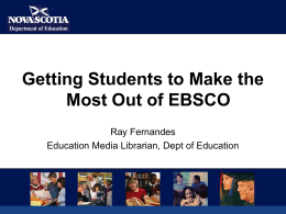 Getting Students to Make the Most Out Of EBSCOHost