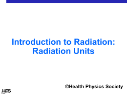 Introduction to Radiation Units