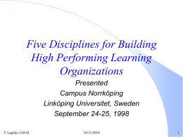 Five Disciplines for Building Highly Performing Organizations