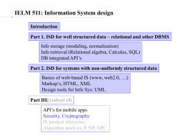 relational and other DBMS Part 2. ISD for systems with non