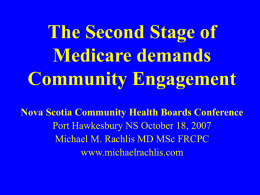 The Second Stage of Medicare demands