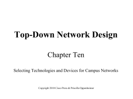 Chapter 10 - Top-Down Network Design