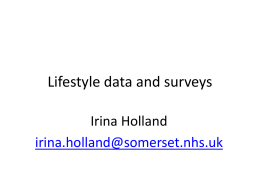 Lifestyle data and surveys